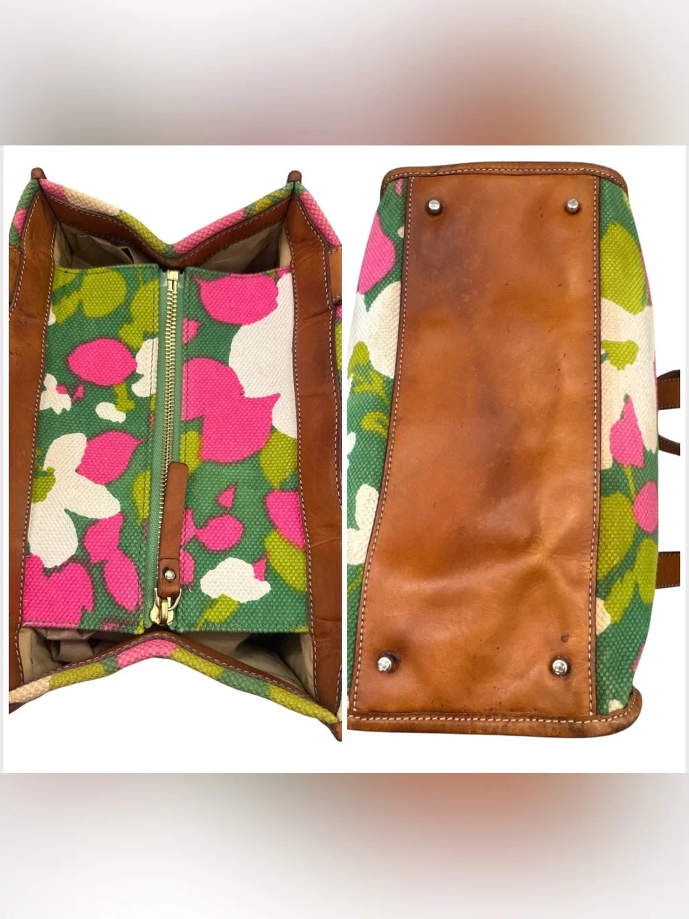 Vintage Kate Spade Boho Retro Summer Spring Floral Handbag Tote **Fair READ**